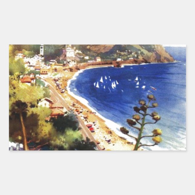 Vintage Levanto Genova Italy Tourism Rectangular Sticker (Front)