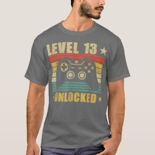 Vintage Level 13 Unlocked Video Game 13th Birthday T-Shirt