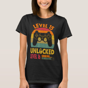 Vintage Level 15 Unlocked Boys 15 Birthday 15 Year T-Shirt