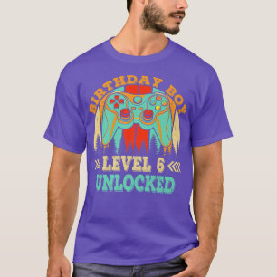Vintage Level 6 Unlocked Birthday Boy Video Game K T-Shirt