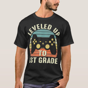 Vintage Leveled Up To 1st Grade Back To School Gam T-Shirt