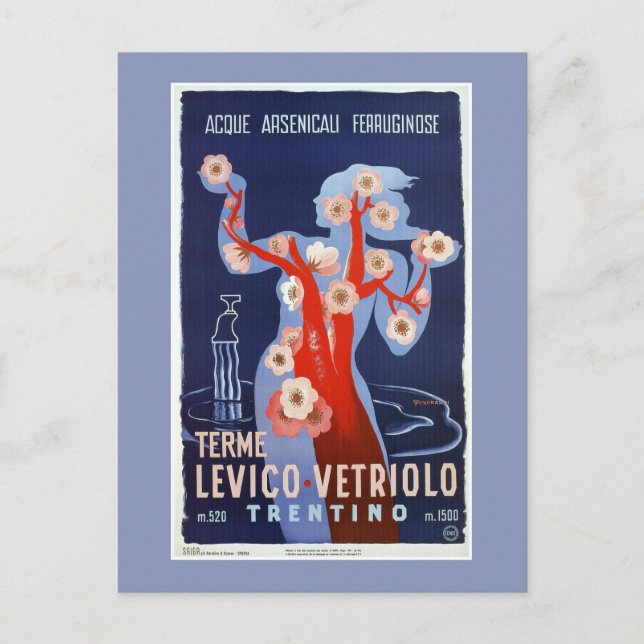 Vintage Levico Terme Trentino Italian travel Postcard (Front)