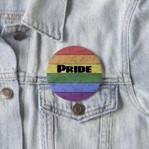 Vintage LGBT flag distressed black w text Pride 7.5 Cm Round Badge
