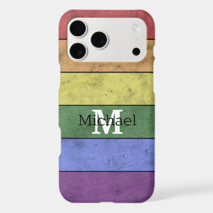 Vintage LGBT flag pride distressed black Monogram