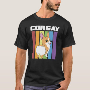 Vintage Lgbt Gay Pride Rainbow Flag Corgi Corgay T-Shirt