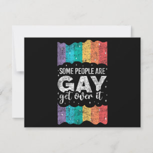Vintage LGBT Pride Rainbow Some People Are Gay Get Save The Date