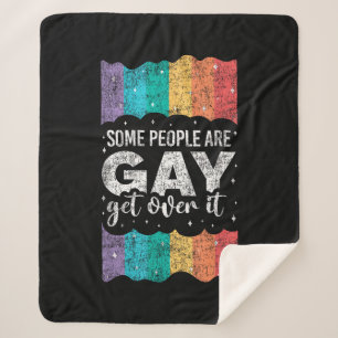 Vintage LGBT Pride Rainbow Some People Are Gay Get Sherpa Blanket
