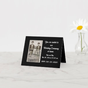 Vintage  LGBTQ Wedding Invitation Card