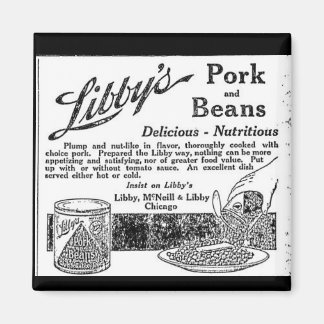 Vintage Libby's Pork & Beans Advertisement Magnet