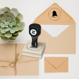 Vintage Liberty Bell ROUND RETURN ADDRESS Rubber Stamp