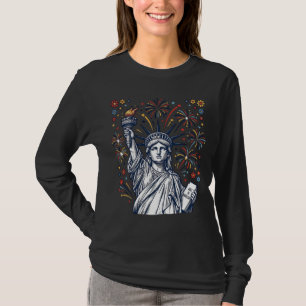 Vintage Liberty Fireworks Patriotic Vector Design_ T-Shirt