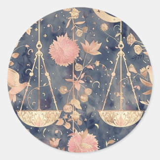 Vintage Libra Astrological Stationary Sticker