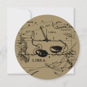 Vintage Libra Constellation Hevelius Style