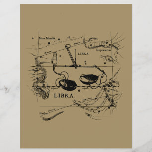 Vintage Libra Constellation Hevelius Style Flyer