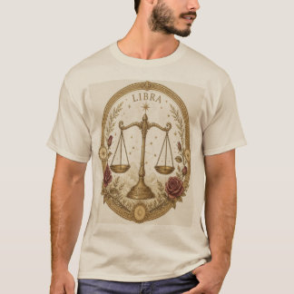 Vintage Libra Zodiac Scales Art T-Shirt