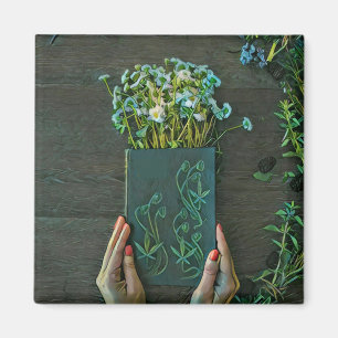 Vintage library artwork magnet