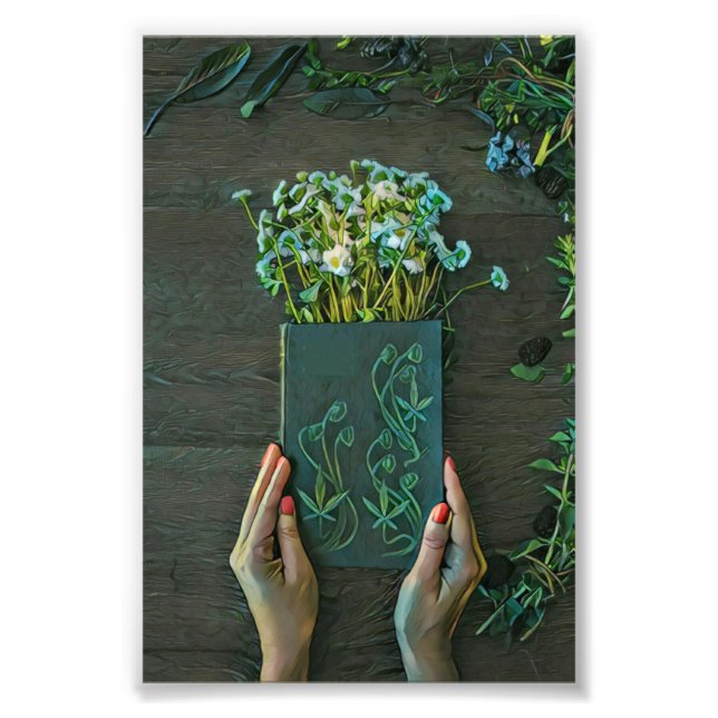 Vintage library artwork photo print (Front)