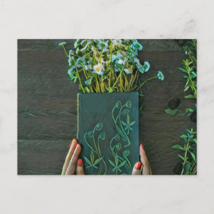 Vintage library artwork postcard