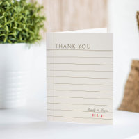 Vintage Library Book Checkout Neutral Wedding