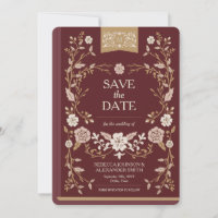 Vintage Library Book Save the Date