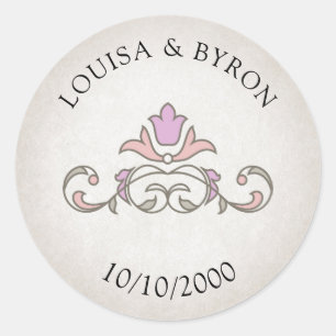 Vintage Library Book Story Fairy Tale Wedding Classic Round Sticker