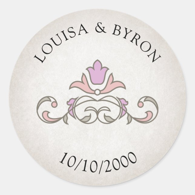 Vintage Library Book Story Fairy Tale Wedding Classic Round Sticker (Front)