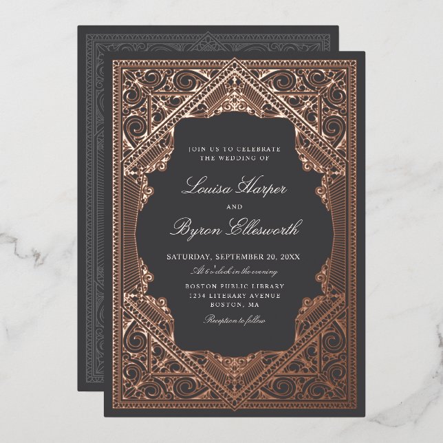 Vintage Library Book Wedding (Front/Back)