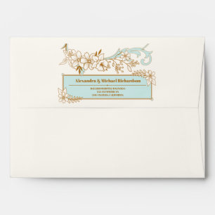 Vintage Library Book Wedding Envelope