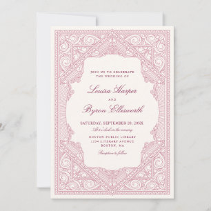 Vintage Library Book Wedding Invitation