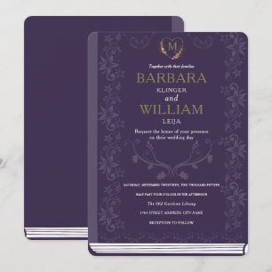 Vintage Library Book Wedding Invite