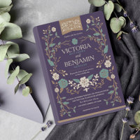 Vintage Library Book Wedding Invite