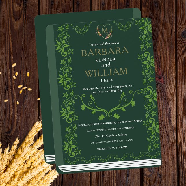 Vintage Library Book Wedding Invite (Creator Uploaded)