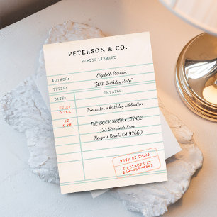 Vintage Library Card Book Lover Bookish Birthday