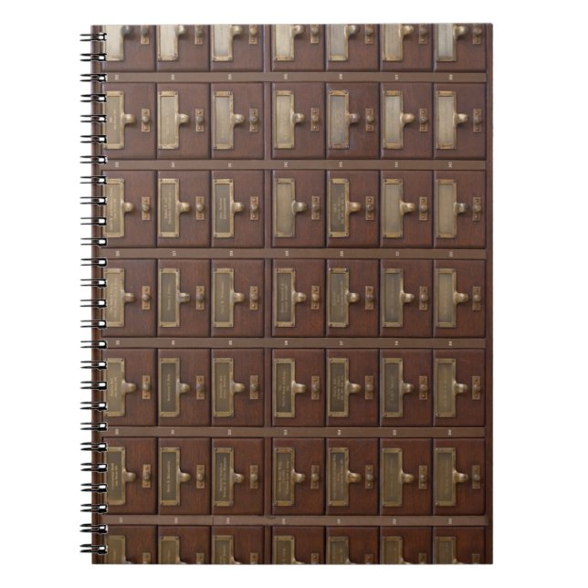 Vintage Library Card Catalog Drawers Notebook (Front)