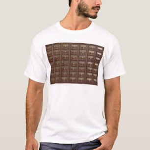 Vintage Library Card Catalogue Drawers T-Shirt
