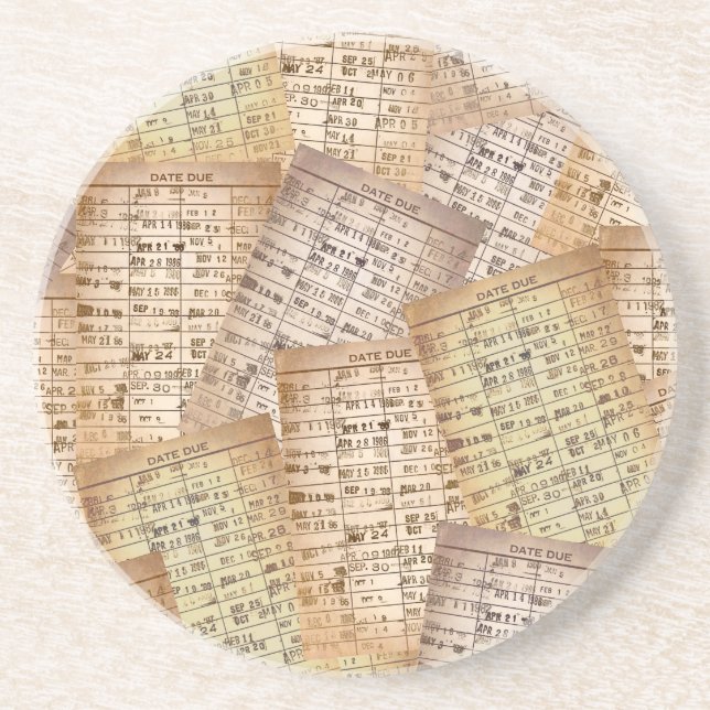 Vintage Library Card Collection   Coaster (Front)