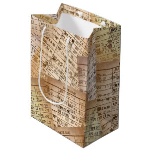 Vintage Library Card Collection   Medium Gift Bag