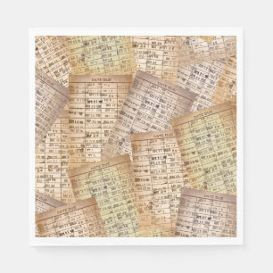 Vintage Library Card Collection  Napkin