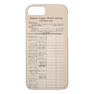 vintage library card iphone case