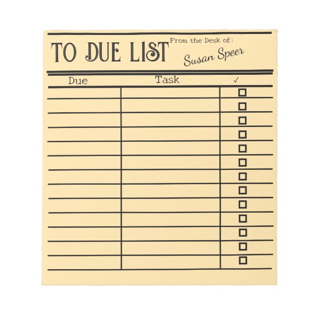 "vintage library card notes-personalised notepad (Front)