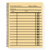 "vintage library card spiral notebook-personalised