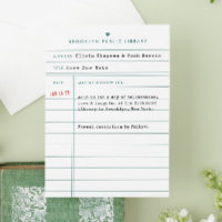 Vintage Library Card Wedding Save the Date