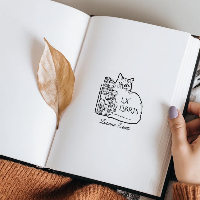 Vintage Library Cat Rubber Stamp (Creator Uploaded)