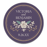 Vintage Library Classic Round Sticker<br><div class="desc">Vintage library book inspired wedding design by Shelby Allison. Click the link below to view the entire Library Book Collection that includes matching invites,  rsvp cards,  postage stamps and more.</div>