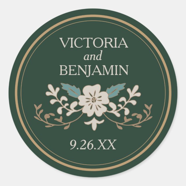 Vintage Library Classic Round Sticker (Front)