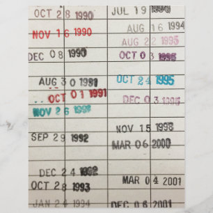 Vintage Library Due Date Cards