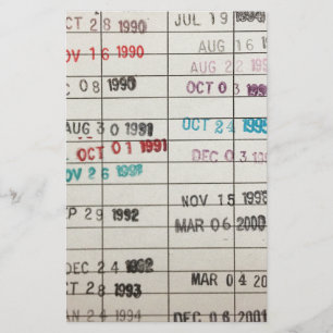 Vintage Library Due Date Cards