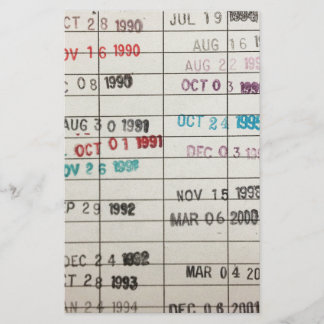 Vintage Library Due Date Cards