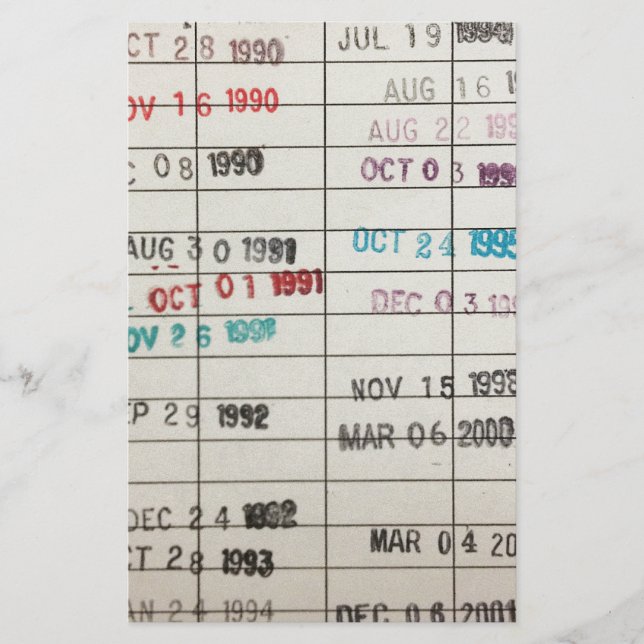 Vintage Library Due Date Cards (Front)