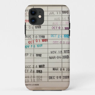 Vintage Library Due Date Cards iPhone 11 Case